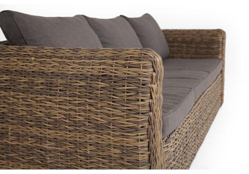  "Кальяри" диван из искусственного ротанга (гиацинт) трехместный, цвет соломенный, фото 5 