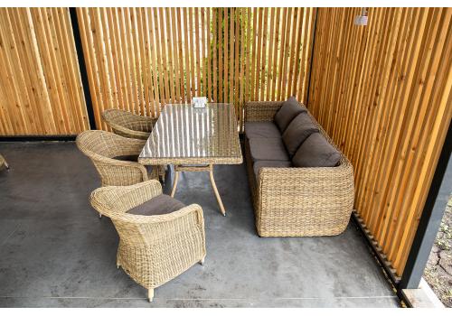  "Кальяри" диван из искусственного ротанга (гиацинт) трехместный, цвет соломенный, фото 11 