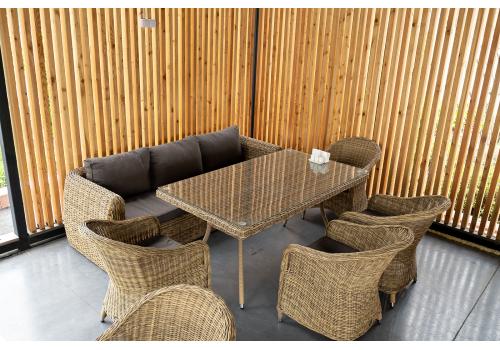  "Кальяри" диван из искусственного ротанга (гиацинт) трехместный, цвет соломенный, фото 15 