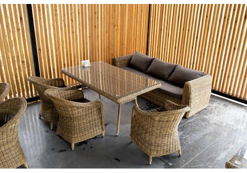  "Кальяри" диван из искусственного ротанга (гиацинт) трехместный, цвет соломенный, фото 16 