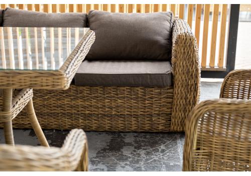  "Кальяри" диван из искусственного ротанга (гиацинт) трехместный, цвет соломенный, фото 17 