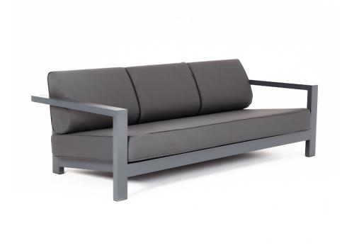  "Гранада" диван 3-местный, каркас алюминий темно-серый (RAL7024) муар, ткань темно-серая 027, фото 3 