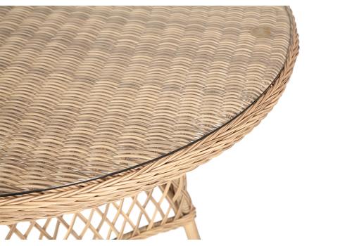  "Эспрессо" плетеный круглый стол, диаметр 118 см, цвет соломенный, фото 3 
