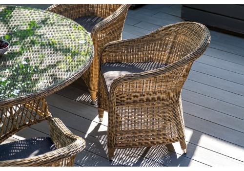  "Эспрессо" плетеный круглый стол, диаметр 118 см, цвет соломенный, фото 7 