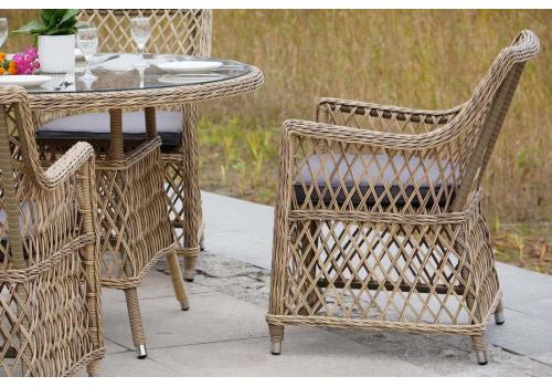  "Эспрессо" плетеный круглый стол, диаметр 118 см, цвет соломенный, фото 8 