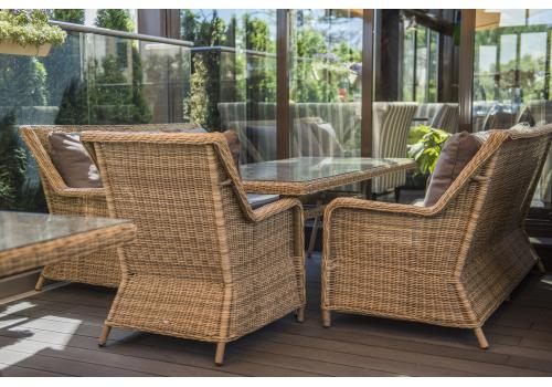  "Гляссе" кресло плетеное из искусственного ротанга, цвет соломенный, фото 5 