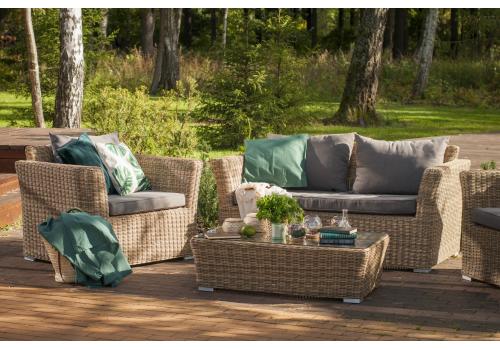  "Капучино" диван из искусственного ротанга двухместный, цвет соломенный, фото 4 