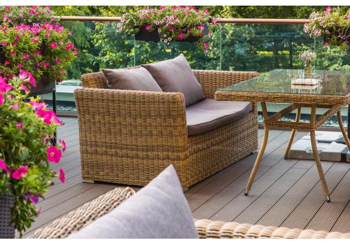  "Капучино" диван из искусственного ротанга двухместный, цвет соломенный, фото 7 