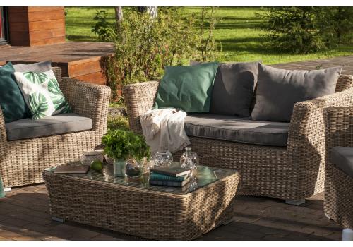  "Капучино" диван из искусственного ротанга двухместный, цвет соломенный, фото 8 