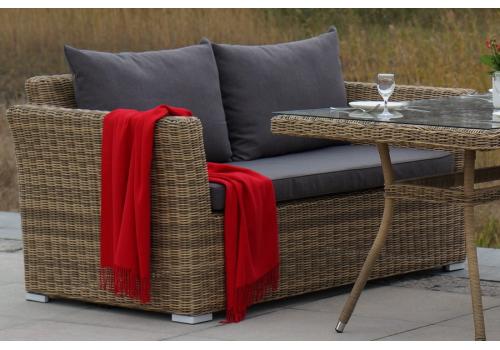  "Капучино" диван из искусственного ротанга двухместный, цвет соломенный, фото 13 