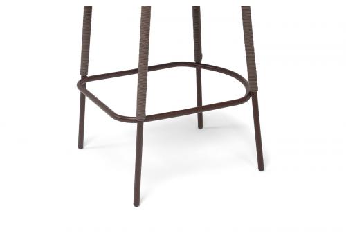  "Марсель" стул барный плетеный из роупа, каркас из стали коричневый (RAL8016) муар, роуп коричневый круглый, ткань темно-серая 027 NEW, фото 8 