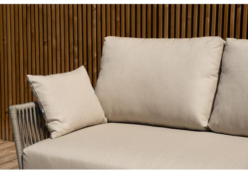  "Форли" лаунж-зона 4-местная плетеная из роупа (веревки), каркас алюминиевый светло-серый, роуп серо-коричневый, фото 12 