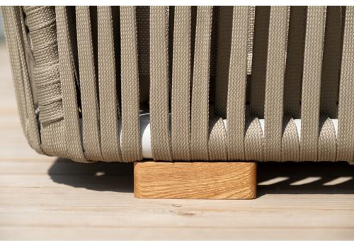  "Форли" лаунж-зона 4-местная плетеная из роупа (веревки), каркас алюминиевый светло-серый, роуп серо-коричневый, фото 21 