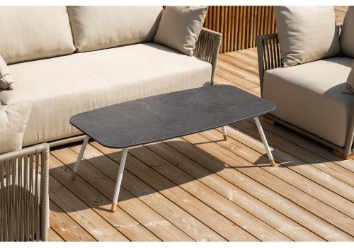  "Форли" лаунж-зона 4-местная плетеная из роупа (веревки), каркас алюминиевый светло-серый, роуп серо-коричневый, фото 23 