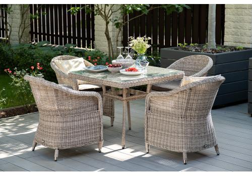  "Фредо" обеденная группа плетеная, цвет бежевый, фото 1 