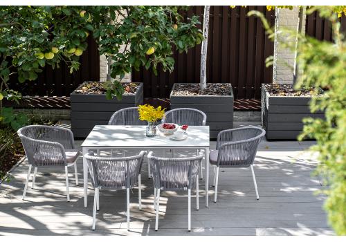  "Малага" обеденный стол из HPL 140х80см, цвет молочный, каркас белый, фото 6 