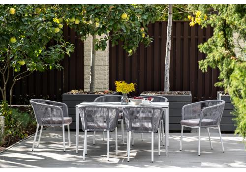  "Малага" обеденный стол из HPL 140х80см, цвет молочный, каркас белый, фото 7 