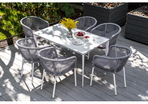  "Малага" обеденный стол из HPL 140х80см, цвет молочный, каркас белый, фото 8 