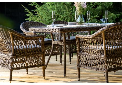  "Амароне" обеденная группа из искусственного ротанга на 6 персон, цвет коричневый, фото 8 