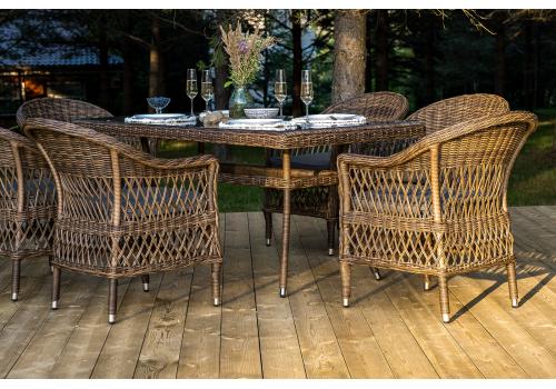  "Амароне" обеденная группа из искусственного ротанга на 6 персон, цвет коричневый, фото 10 