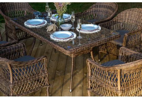  "Амароне" обеденная группа из искусственного ротанга на 6 персон, цвет коричневый, фото 12 