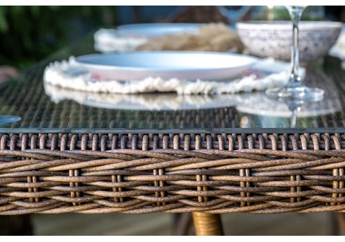  "Амароне" обеденная группа из искусственного ротанга на 6 персон, цвет коричневый, фото 13 