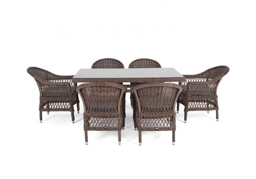  "Амароне" обеденная группа из искусственного ротанга на 6 персон, цвет коричневый, фото 19 