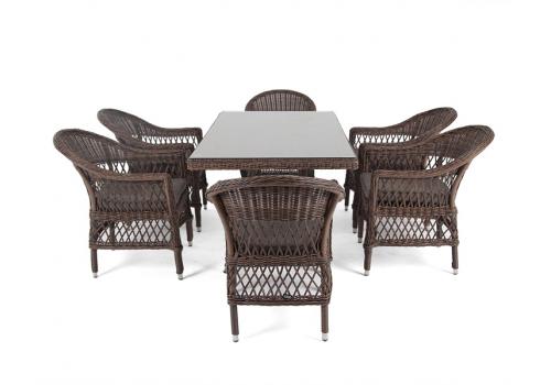  "Амароне" обеденная группа из искусственного ротанга на 6 персон, цвет коричневый, фото 21 