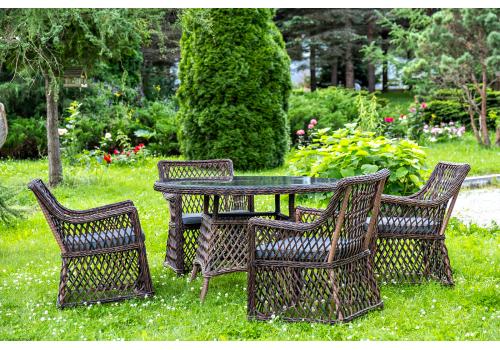  "Доппио" обеденная группа плетеная, цвет коричневый, фото 2 