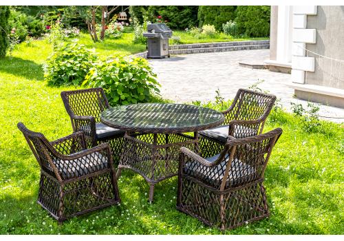  "Доппио" обеденная группа плетеная, цвет коричневый, фото 3 