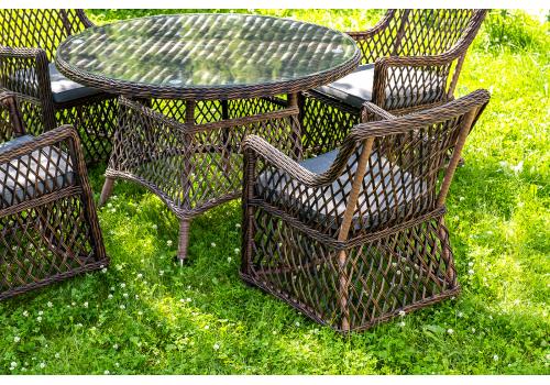  "Доппио" обеденная группа плетеная, цвет коричневый, фото 5 