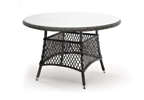  "Эспрессо" плетеный круглый стол, диаметр 118 см, цвет графит, фото 1 