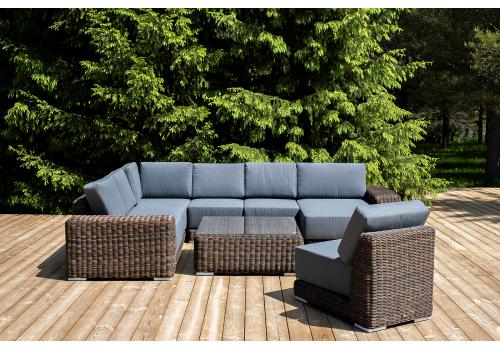  "Капри" трансформирующаяся лаунж-зона из искусственного ротанга, цвет коричневый, фото 1 