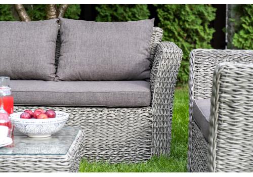  "Капучино" диван из искусственного ротанга (гиацинт) двухместный, цвет серый, фото 5 