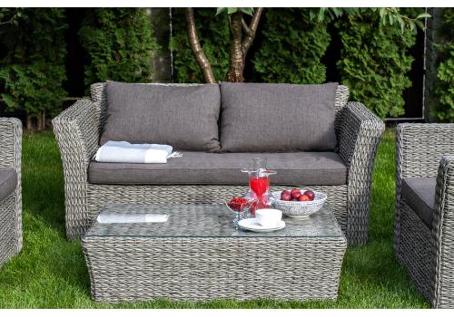  "Капучино" диван из искусственного ротанга (гиацинт) двухместный, цвет серый, фото 8 