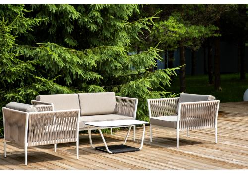  "Касабланка" лаунж-зона плетеная из роупа 4-местная, цвет серо-коричневый, фото 2 