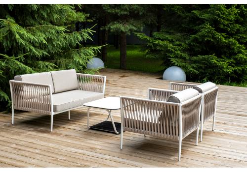  "Касабланка" лаунж-зона плетеная из роупа 4-местная, цвет серо-коричневый, фото 3 