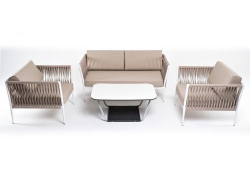  "Касабланка" лаунж-зона плетеная из роупа 4-местная, цвет серо-коричневый, фото 14 