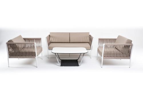  "Касабланка" лаунж-зона плетеная из роупа 4-местная, цвет серо-коричневый, фото 15 