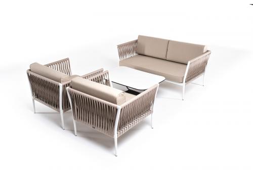  "Касабланка" лаунж-зона плетеная из роупа 4-местная, цвет серо-коричневый, фото 17 