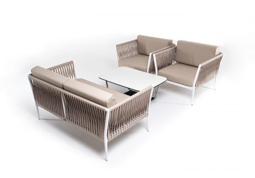  "Касабланка" лаунж-зона плетеная из роупа 4-местная, цвет серо-коричневый, фото 19 