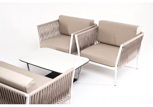  "Касабланка" лаунж-зона плетеная из роупа 4-местная, цвет серо-коричневый, фото 20 