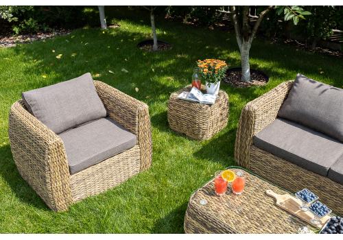  "Кальяри" лаунж-зона из искусственного ротанга (гиацинт), цвет соломенный, фото 2 