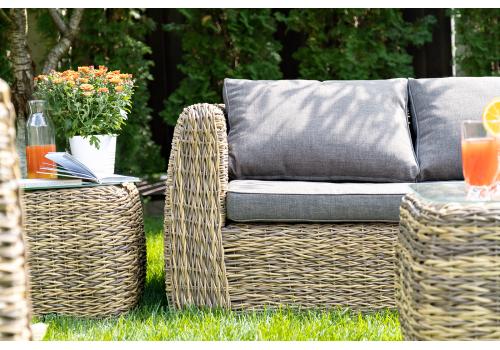  "Кальяри" лаунж-зона из искусственного ротанга (гиацинт), цвет соломенный, фото 15 