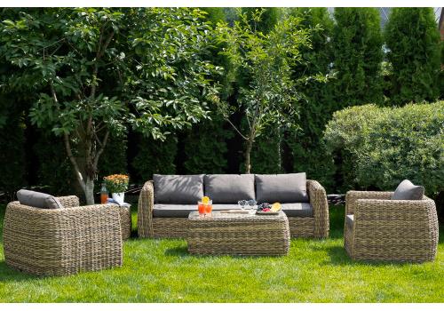  "Кальяри" лаунж-зона из искусственного ротанга (гиацинт), цвет соломенный, фото 16 