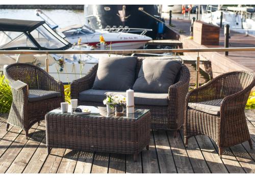  "Кон Панна" диван из искусственного ротанга двухместный, цвет коричневый, фото 12 