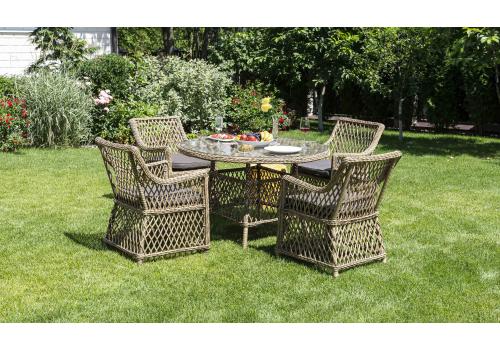  "Доппио" обеденная группа плетеная, цвет соломенный, фото 1 