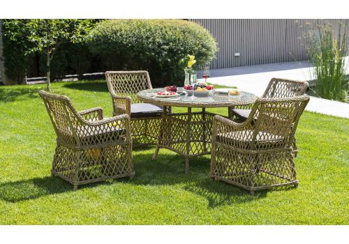  "Доппио" обеденная группа плетеная, цвет соломенный, фото 2 