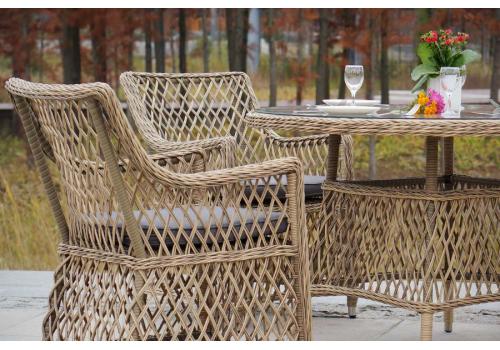  "Доппио" обеденная группа плетеная, цвет соломенный, фото 4 