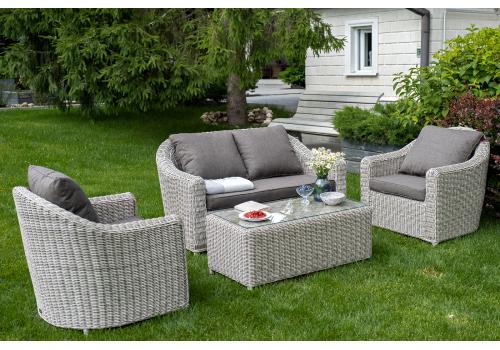  "Кон Панна" диван из искусственного ротанга двухместный, цвет бежевый, фото 9 